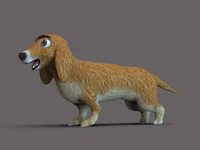 Dog Cartoon Low-poly 3D model get