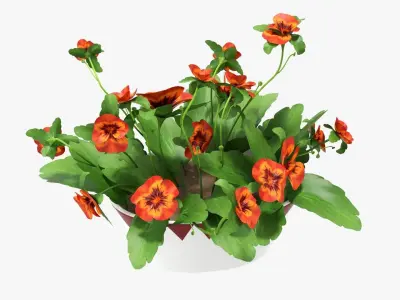 Artificial plant in a pot 01 3D model