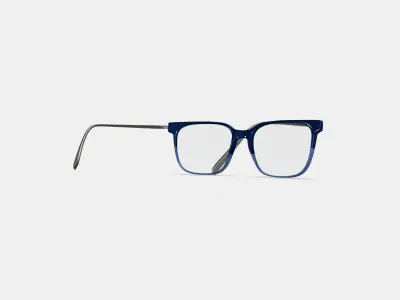 Caleb Eyeglasses in Midnight Fade with Polished Silver 3D model