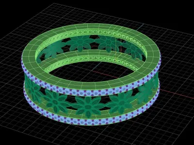 flower eternity ring 3D model