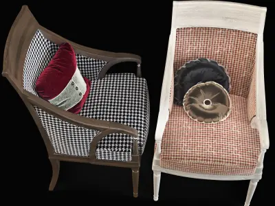 Armchair with decor 7 3D model