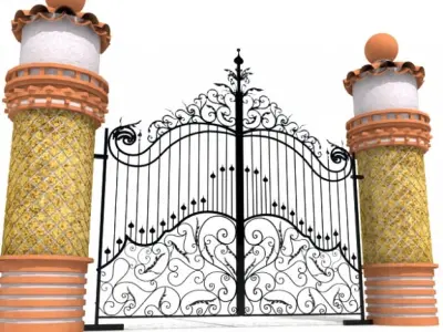 Iron gate 3D model purchase