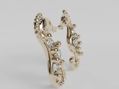 pendientes caballos de mar 3D print model