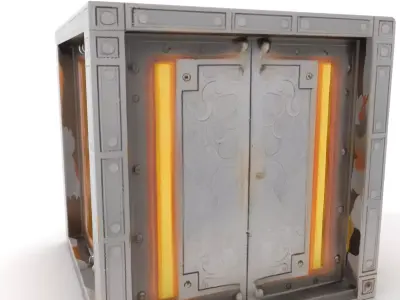 Ornate Metal Decorative Door with Lighting Model Pack Low-poly 3D model