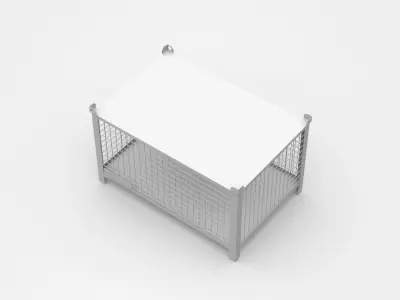 Industrial Enclosed Cage With Cover On Top 3D model