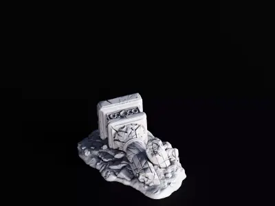  pillar Destroyed 3D print model