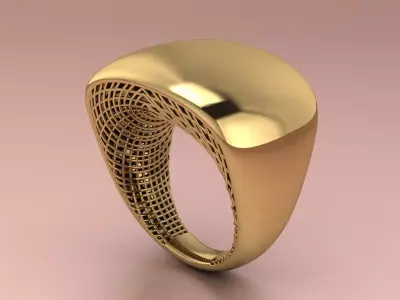  Ring with mesh 3D print model