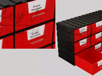 Modular drawers  for electronic parts and etc 3D model