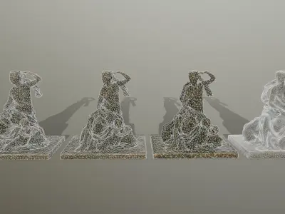 statue 5 of woman holding child Low-poly 3D model