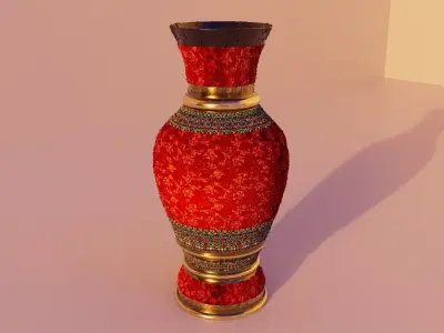 Medieval Flower Vase 6 Low-poly 3D model