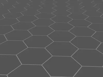 Futuristic Sci-Fi Hexagonal Tiles Floor Low-poly 3D model