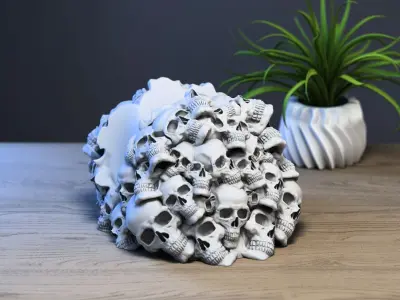 skulls Ps5 controller stand 3D print model