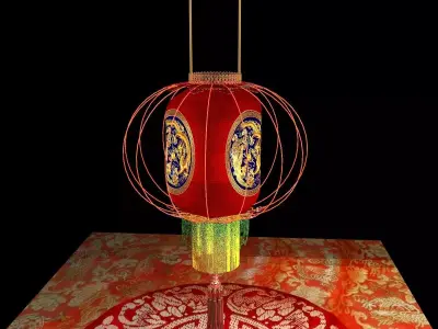 Chinese red  lantern  3D model purchase