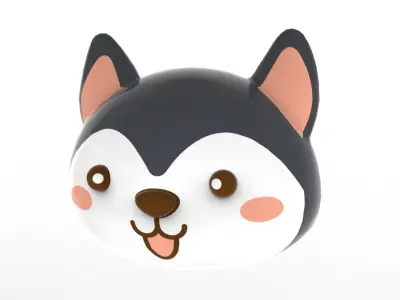 Animal Head Cartoon 3D Low-poly 3D model