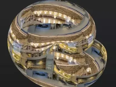 Eternity circular building with mirror in middle Free 3D model