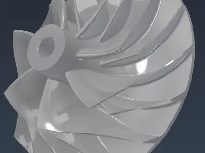 Turbocharger Compressor Impeller for Diesel Engine 3D print model
