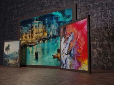 Frame Set 1 venice painting Free 3D model