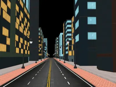 Night Racing Kit 3D Model with City Lights 2025 Low-poly 3D model