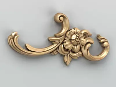 Carved decor horizontal 047 3D model