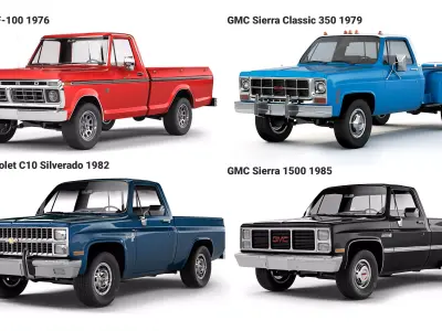 Rustic Pickups  3D Model Pack