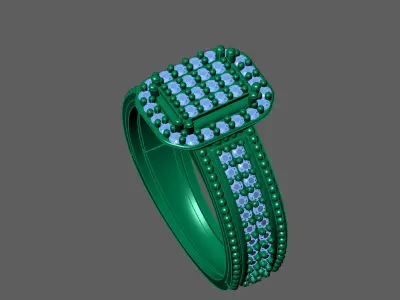 Womens Rings With Stone Ring Ready STL 3DM Models Rings women 3D print model 25