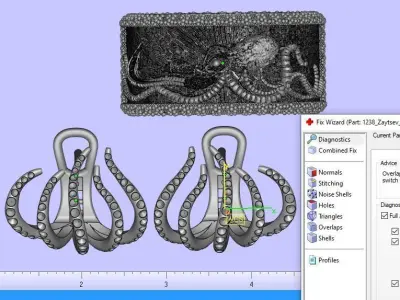 Octopus Ring Earrings 3D print model