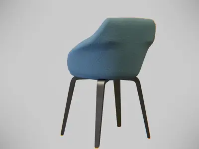 Chair modern blue Low-poly 3D model
