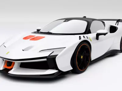 Ferrari SF90 XX Stradale 2023 Low-poly 3D model
