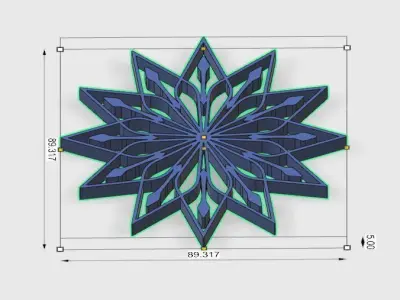 Snowflake blue Free 3D print model