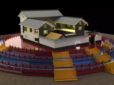 Chinese ancient courtyard  house   3D model