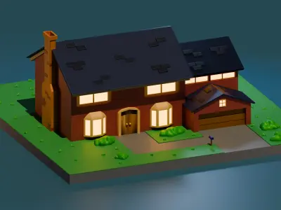 American House  Free low-poly 3D model
