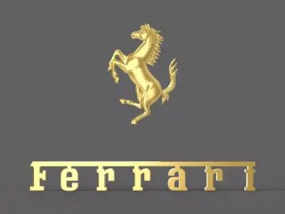 Ferrari Prancing Horse Logo Bas Relief for CNC 3D Print STL 3D print model