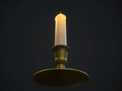 Small candle 4 PBR Low-poly 3D model