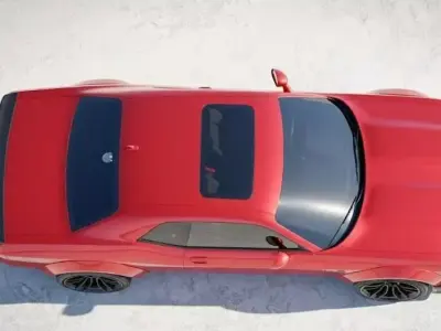 Powerful Red Dodge Challenger SRT Hellcat Low-poly 3D model