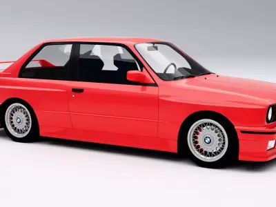 BMW M3 Coupe E30 1986 Low-poly 3D model