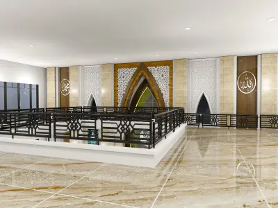 3D design at sketch up Modelling Elegant Modern Mosque  3D model