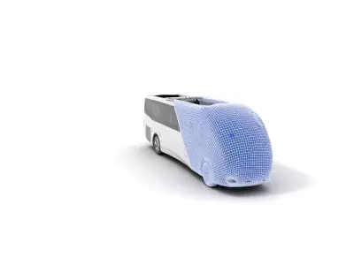 Futuristic White Bus model pack Low-poly 3D model