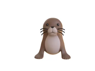 Cartoon Walrus Cute 3D model
