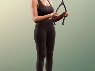 Micaela 11406 - Athletic Black Woman Making Sport Low-poly 3D model