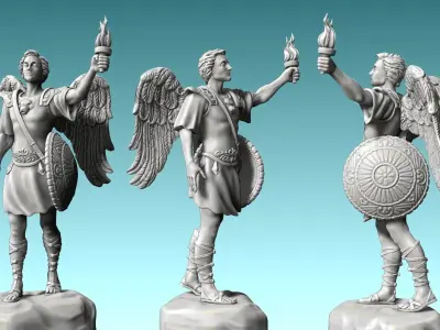 Arch-angel Gabriel - CNC Rounting - Wood - Stone - Metal 3D print model