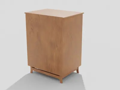 Dresser wooden chest of drawers Low-poly 3D model