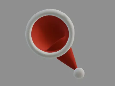 Santa Hat 3D Model Red Christmas Hat Free 3D model