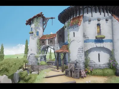 Stylized Fantasy Provencal Low-poly 3D model