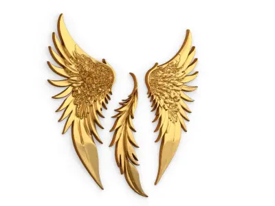 Wings Printable carved decor 02 3D print model