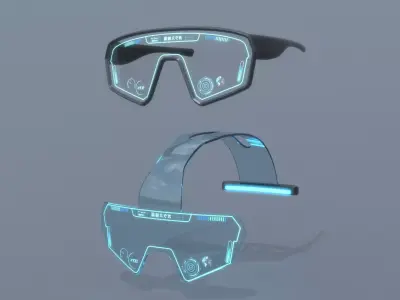 Sci fi helmet and glasses Bundle 3D Model Pack