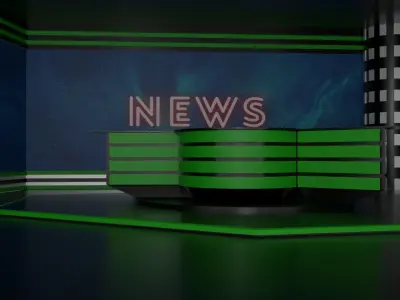 Tv Studio Low-poly 3D model