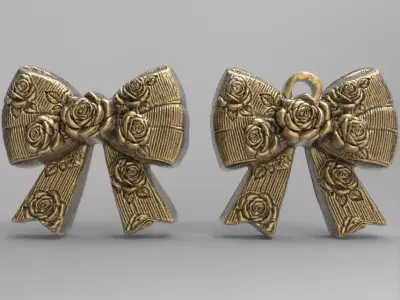 valentines rose ribbon bow  3D print model