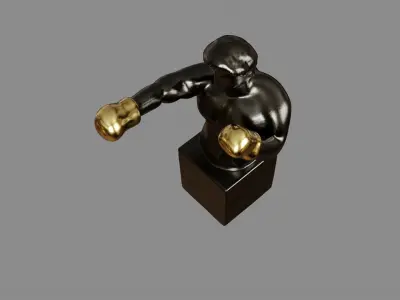 Boxer statuette decoration 3D model