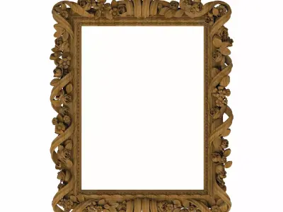Carved picture frame STL 3D model 83