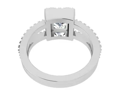 Square Halo Split Shank Ring 4144 3D print model